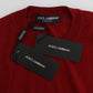 Elegant Scarlet Cashmere Crew-Neck Sweater