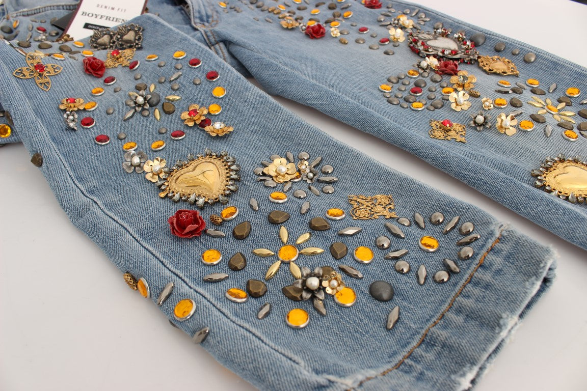 Enchanted Sicily Crystal Heart Boyfriend Jeans