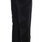 Black Cotton Stretch Torero Capris Pants