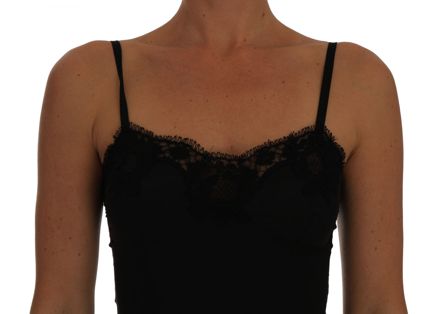 Elegant Black Lace Chemise Dress