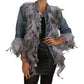Embellished Feather Denim Extravaganza
