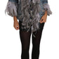 Embellished Feather Denim Extravaganza