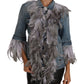 Embellished Feather Denim Extravaganza