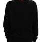 Elegant Black Cashmere Crystal Sweater