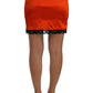 Orange High-Waist Lace Pencil Skirt