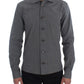 Elegant Gray Cotton Dress Shirt