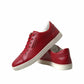 Elegant Red Leather Low Top Sneakers