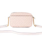 Jet Set Travel Medium Signature PVC Pocket Camera Bag Crossbody Handbag (Powder Blush Multi Signature)