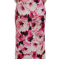 Pink Floral Print Long Maxi Sheath Dress