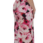 Pink Floral Print Long Maxi Sheath Dress