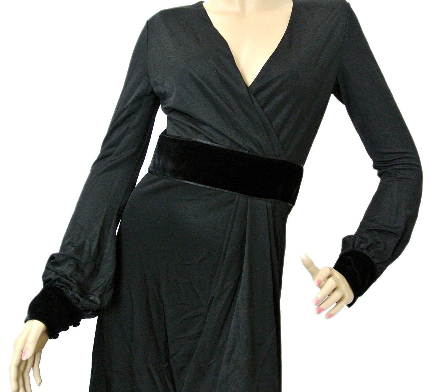 Women's Black Viscose Runway Shiny Jersey