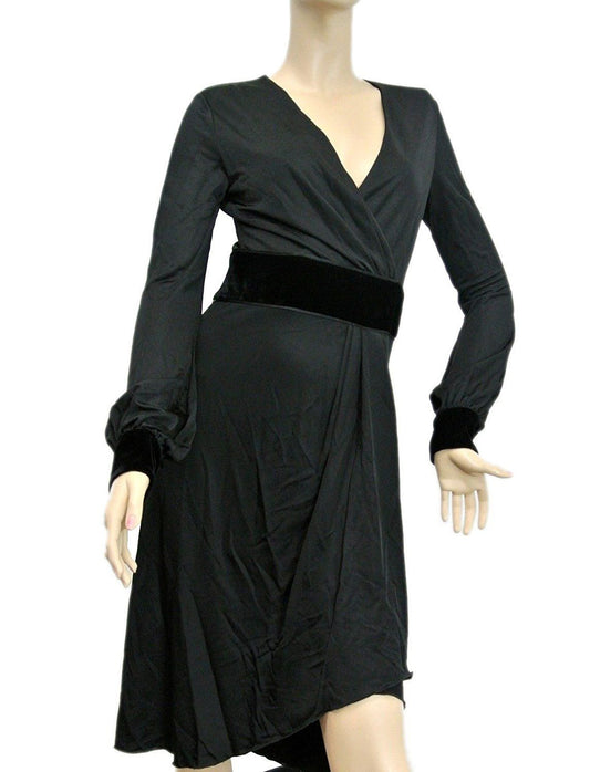 Women's Black Viscose Runway Shiny Jersey