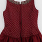 Elegant Bordeaux Silk Crystal Gown