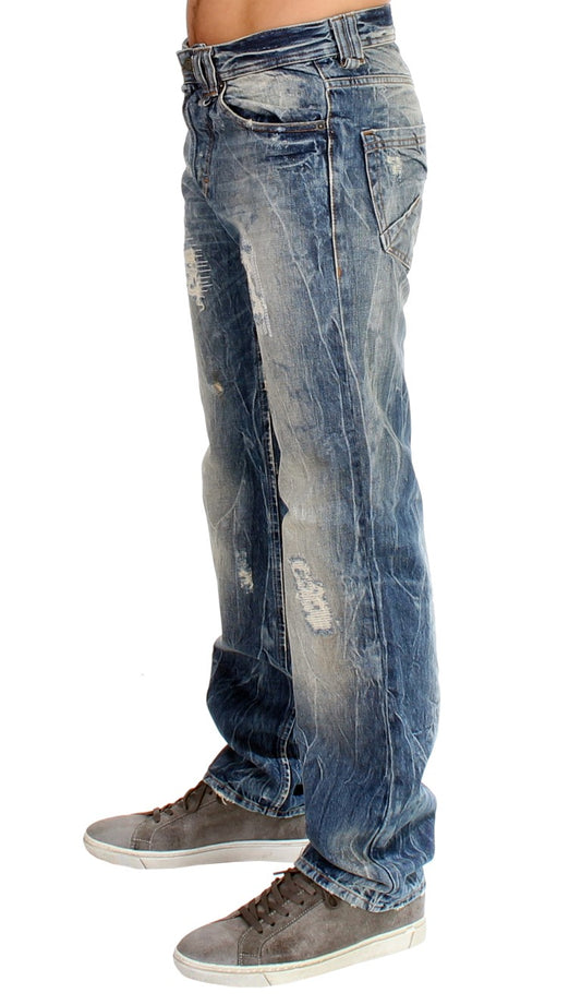 Distressed Easy-Fit Galliano Cotton Jeans