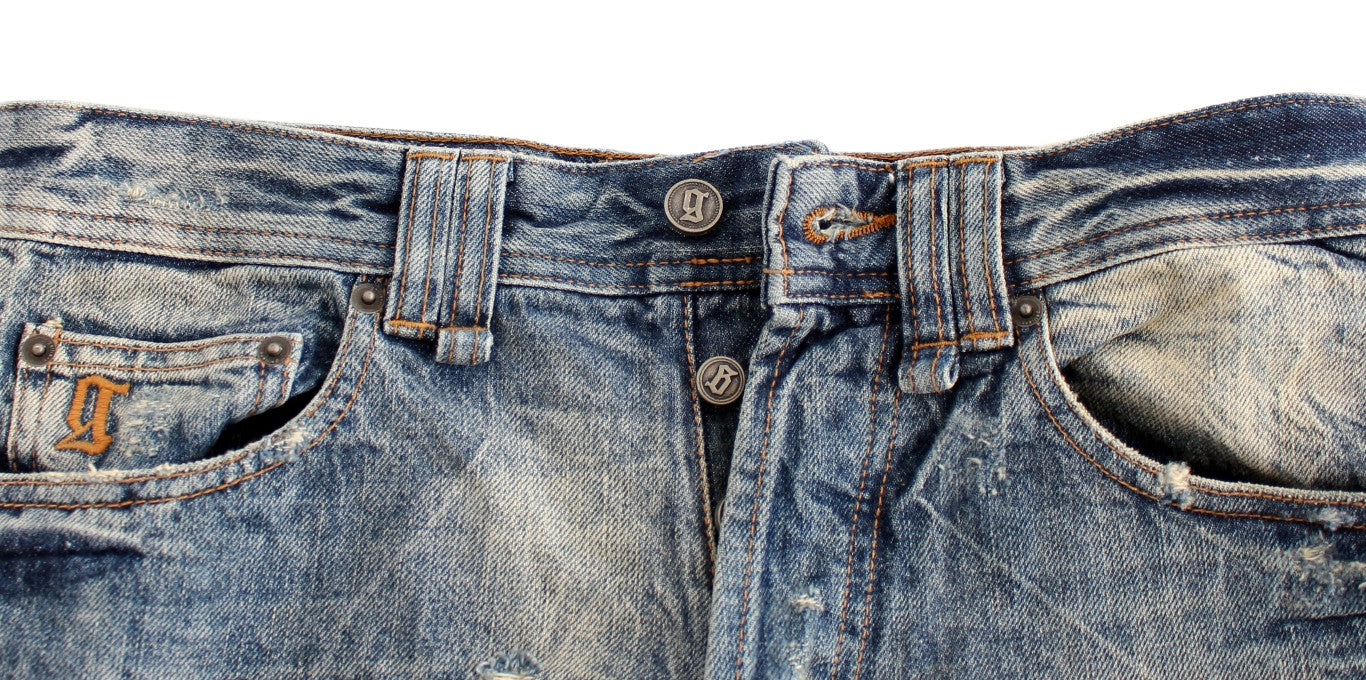 Distressed Easy-Fit Galliano Cotton Jeans