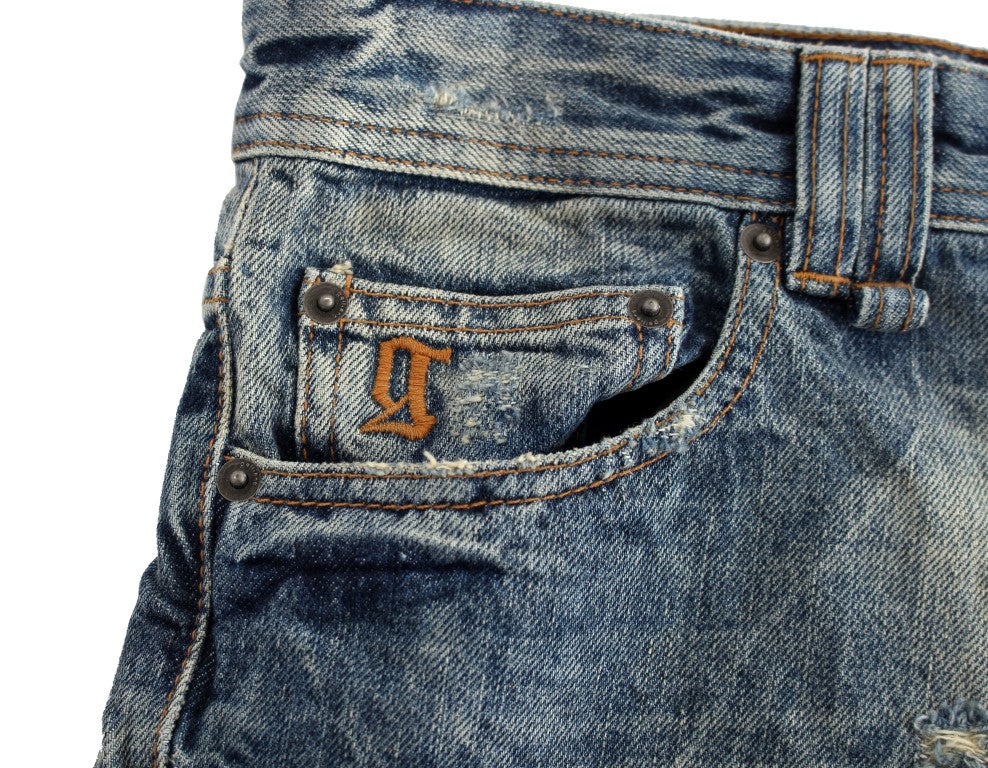 Distressed Easy-Fit Galliano Cotton Jeans