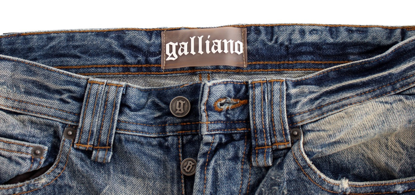 Distressed Easy-Fit Galliano Cotton Jeans