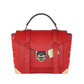 Manhattan Medium Leather Top Handle School Satchel Crossbody Handbag (Flame Solid)