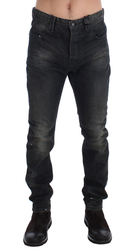 Sleek Gray Slim Fit Denim Jeans