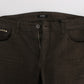 Chic Green Slim Fit Stretch Denim Jeans