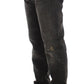 Elegant Gray Regular Fit Denim Jeans