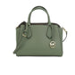 Daria Large Pebbled Leather Triple Compartment Satchel Handbag (Army Green)