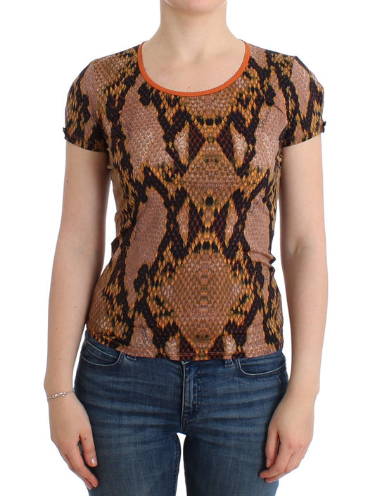 Elegant Snake Print Crewneck Tee