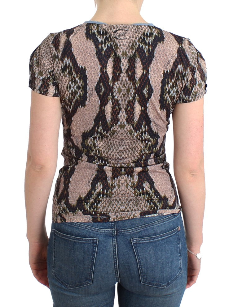 Sleek Snake Print Crewneck T-Shirt