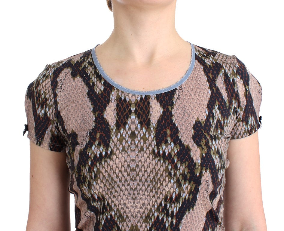 Sleek Snake Print Crewneck T-Shirt