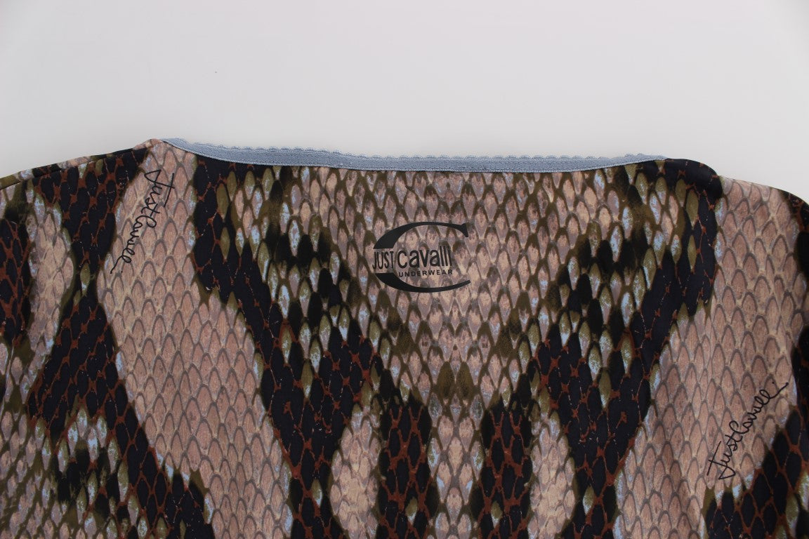 Sleek Snake Print Crewneck T-Shirt