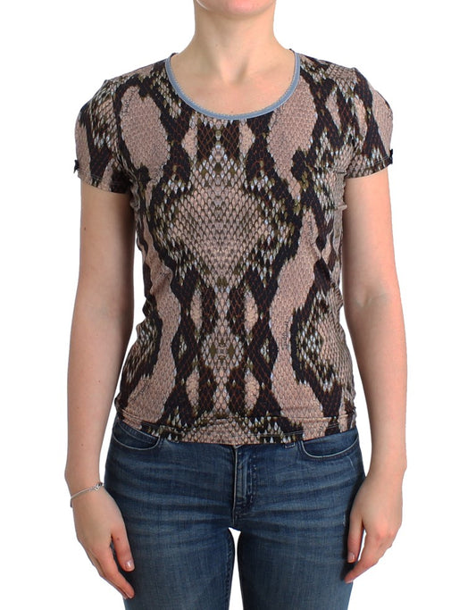 Sleek Snake Print Crewneck T-Shirt