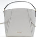 Evie Large Pebbled Leather Hobo Shoulder Bag Handbag (Light Cream)