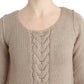 Beige knitted wool sweater