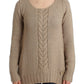 Beige knitted wool sweater