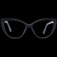 Elegant Black Cat Eye Designer Eyeglasses
