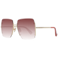 Elegant Gold Metal Square Sunglasses
