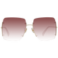 Elegant Gold Metal Square Sunglasses