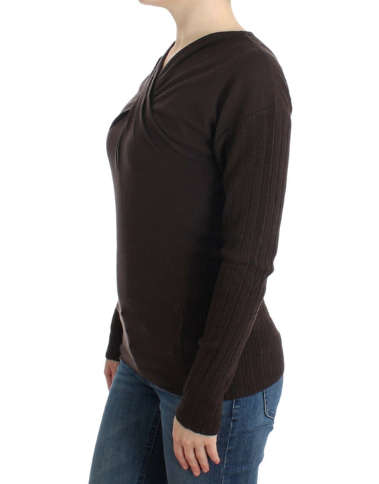 Brown knitted wool sweater