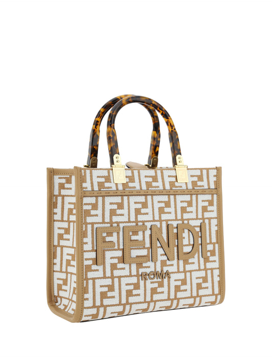 Chic Beige Sunshine Jacquard Handbag