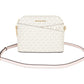 Jet Set Travel Medium Leather X Cross Dome Crossbody Handbag (Vanilla Signature/Powder Blush)