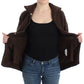 Elegant Short Sleeved Brown Cardigan