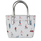 Jet Set Girls Print Signature PVC XS Carryall Top Zip Tote (Bright White Multi)