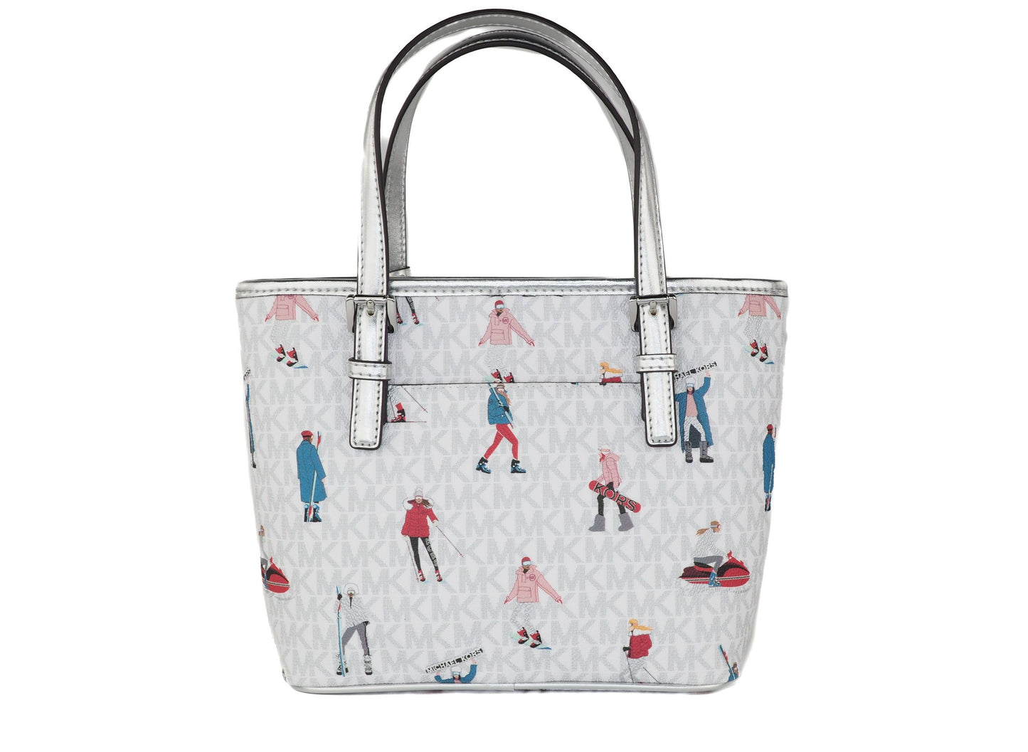 Jet Set Girls Print Signature PVC XS Carryall Top Zip Tote (Bright White Multi)