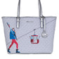 Jet Set Girls Print Medium Signature PVC Carryall Shoulder Tote Handbag (Bright White Multi)