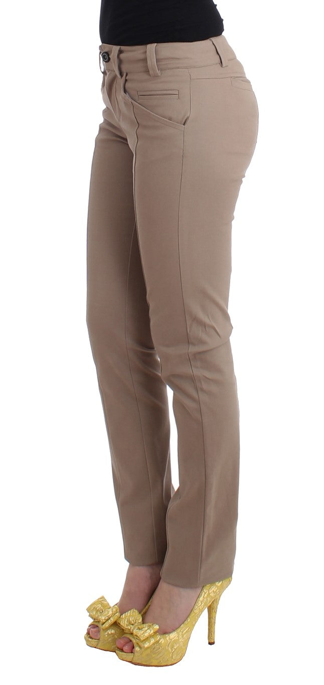 Beige slim dress pants