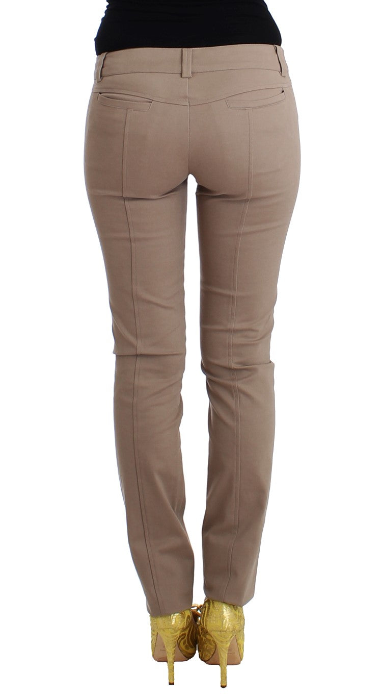 Beige slim dress pants