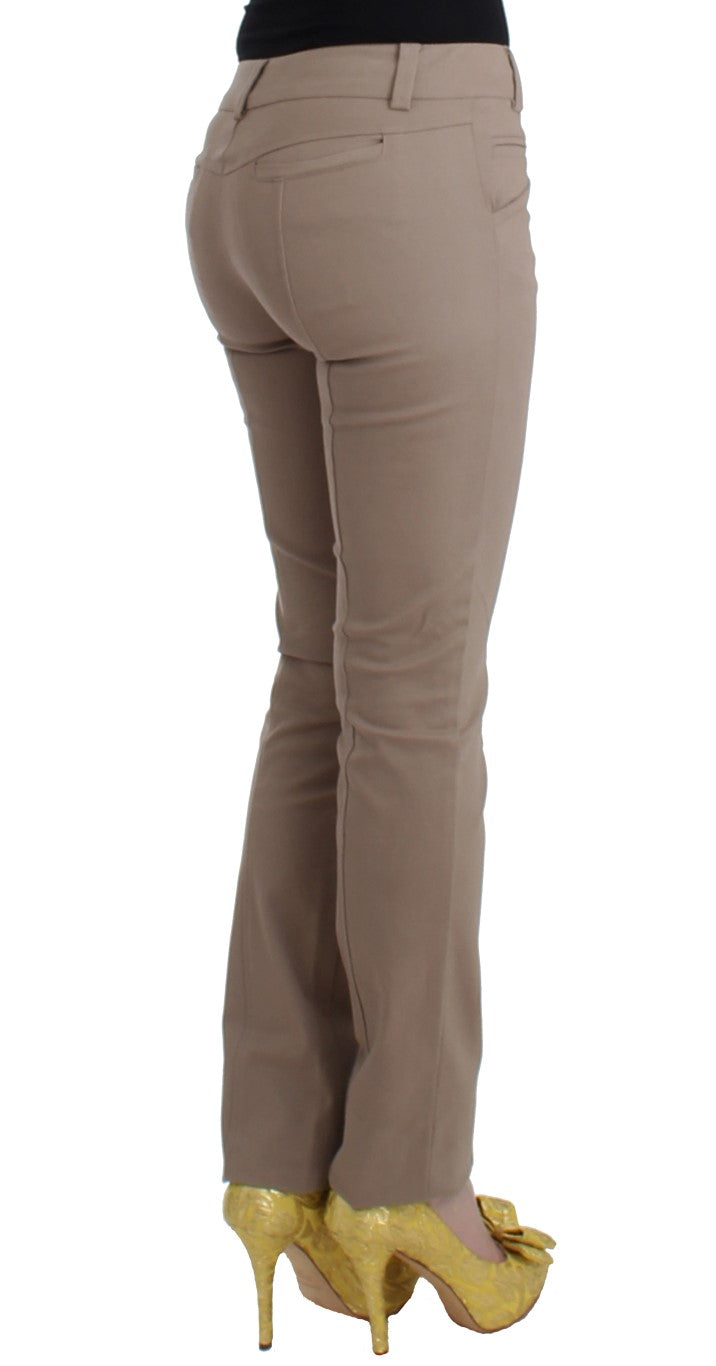 Beige slim dress pants