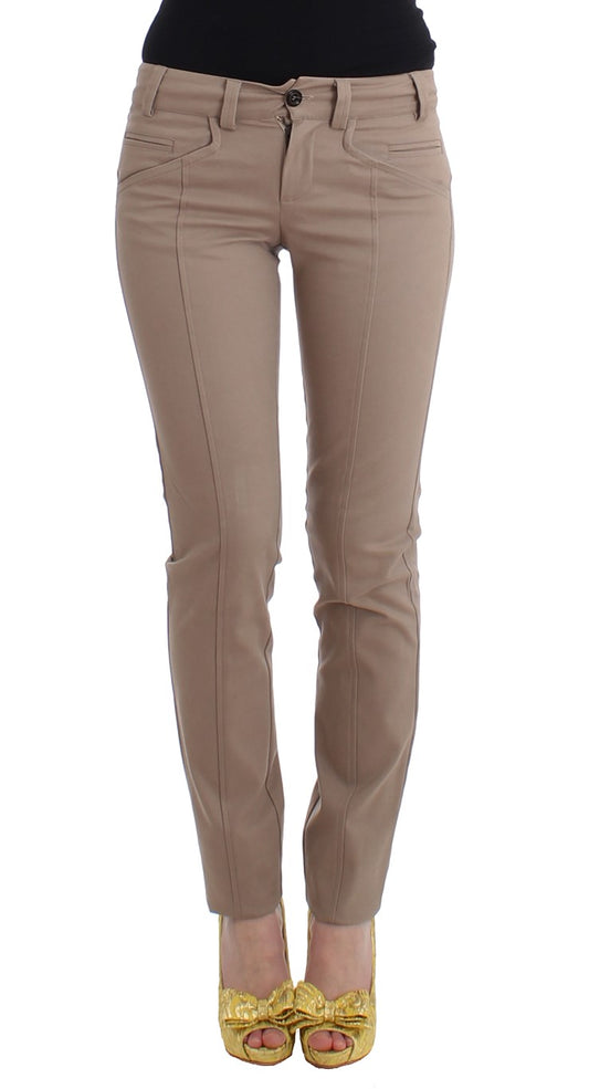 Beige slim dress pants