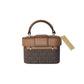 Rose Mini Signature PVC Leather Trunk Crossbody Handbag (Brown)