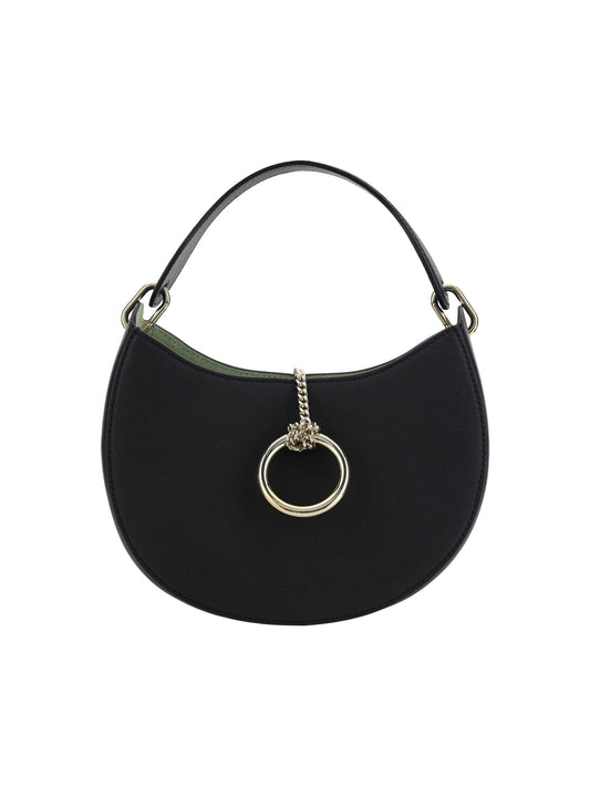 Elegant Black Calf Leather Shoulder Bag